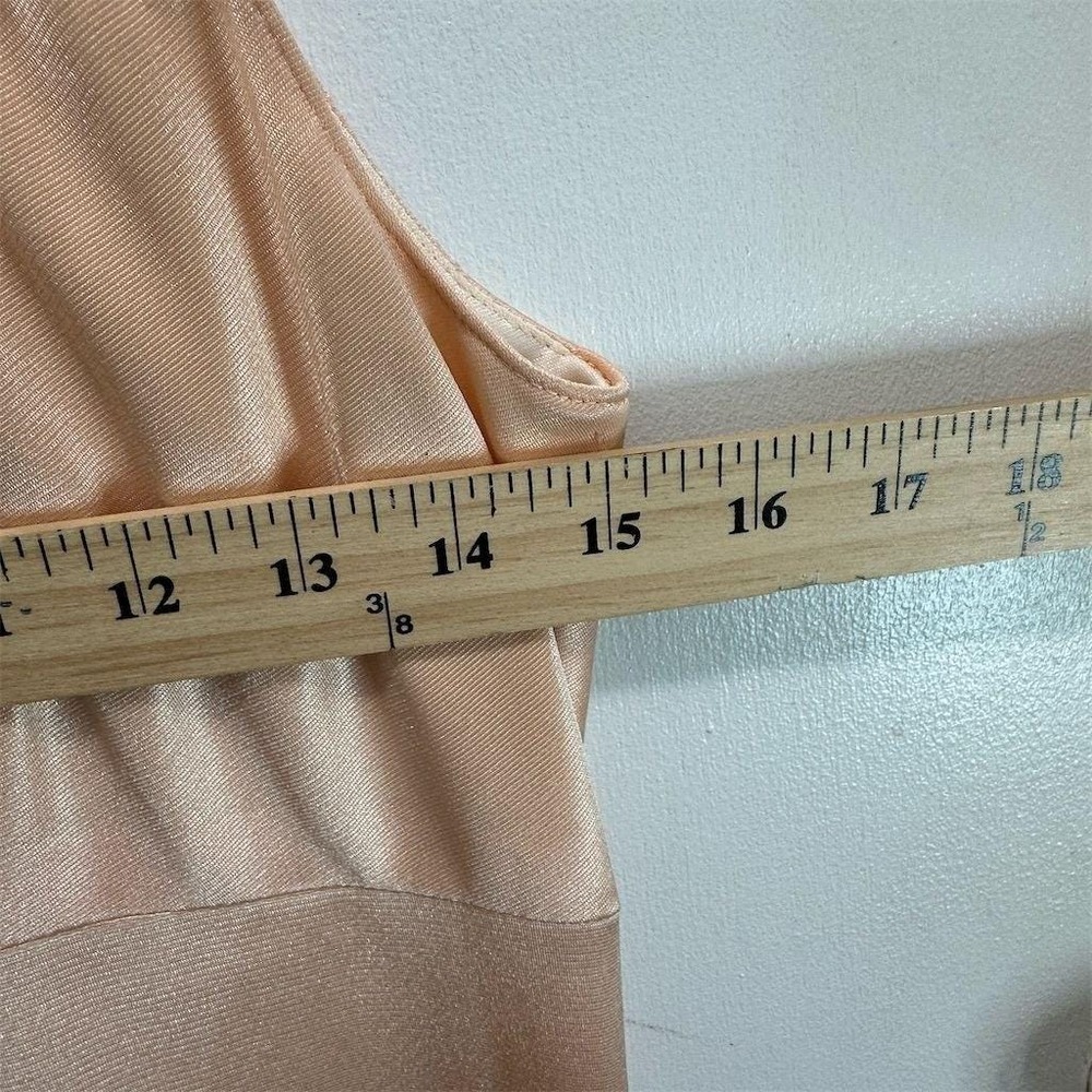 Women's Beige Satin Slip Maxi Dress M Clean Girl Scandi Quiet Luxury Balletcore - Picture 4 of 6